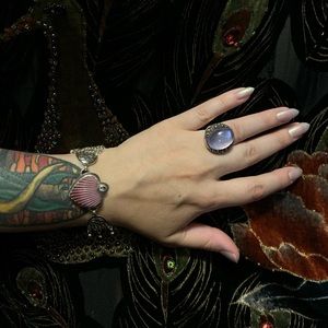 Glowing Amethyst Orb Sterling Silver ring